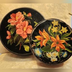 Two Charming Vintage 1940s British Floral Tins